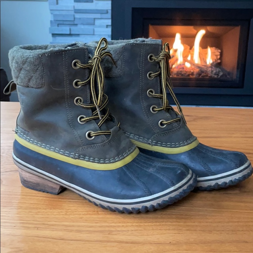 SOREL WOMENS SLIMPACK GREEN DUCK BOOT